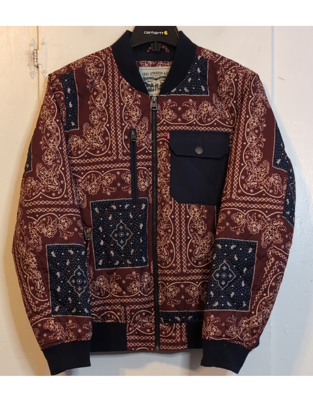 Levi's Bomber Jacket Paisley Bandana Print 90’s Rare Western